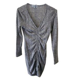 Almost Famous Gray Ruched Midi Dress